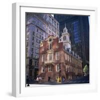 Red Brick Old State House, Boston, Massachusetts, New England, USA-Roy Rainford-Framed Photographic Print