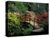 Red Bridge in Springtime, Koybota Gardens, Seattle, Washington, USA-Darrell Gulin-Stretched Canvas