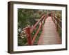 Red Bridge Over Pond in Magnolia Plantation, Charleston, South Carolina, USA-Adam Jones-Framed Photographic Print