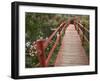 Red Bridge Over Pond in Magnolia Plantation, Charleston, South Carolina, USA-Adam Jones-Framed Photographic Print