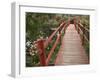 Red Bridge Over Pond in Magnolia Plantation, Charleston, South Carolina, USA-Adam Jones-Framed Photographic Print