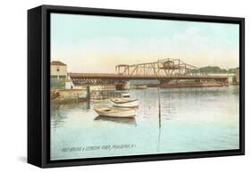 Red Bridge over Seekonk River, Providence, Rhode Island-null-Framed Stretched Canvas