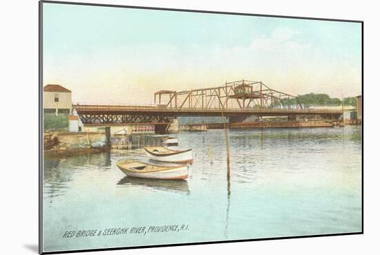Red Bridge over Seekonk River, Providence, Rhode Island-null-Mounted Art Print
