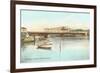 Red Bridge over Seekonk River, Providence, Rhode Island-null-Framed Premium Giclee Print