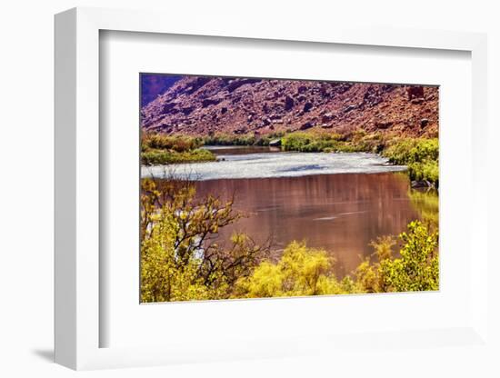 Red Brown Yellow Colorado River Reflection Abstract near Arches National Park Moab Utah-BILLPERRY-Framed Photographic Print