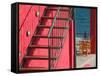 Red Building, Lourdata Beach, Lourdata, Kefalonia, Ionian Islands, Greece-Walter Bibikow-Framed Stretched Canvas