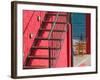 Red Building, Lourdata Beach, Lourdata, Kefalonia, Ionian Islands, Greece-Walter Bibikow-Framed Photographic Print