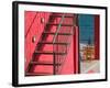 Red Building, Lourdata Beach, Lourdata, Kefalonia, Ionian Islands, Greece-Walter Bibikow-Framed Photographic Print