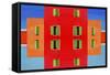 Red Building-Ata Alishahi-Framed Stretched Canvas