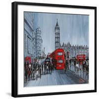 Red Bus, London-Geoff King-Framed Giclee Print