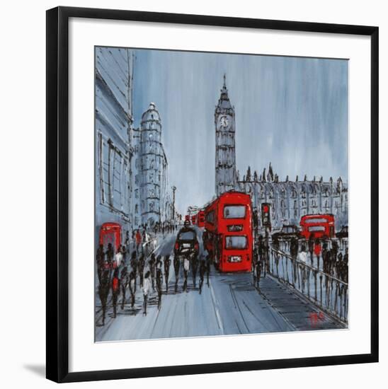 Red Bus, London-Geoff King-Framed Giclee Print