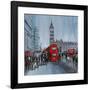 Red Bus, London-Geoff King-Framed Giclee Print