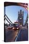 Red Bus on Tower Bridge, London, England, United Kingdom, Europe-Markus Lange-Stretched Canvas