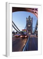 Red Bus on Tower Bridge, London, England, United Kingdom, Europe-Markus Lange-Framed Photographic Print