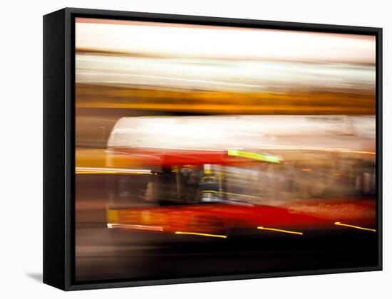 Red Bus-Felipe Rodriguez-Framed Stretched Canvas