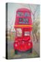 Red Bus-Antonia Myatt-Stretched Canvas