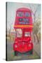 Red Bus-Antonia Myatt-Stretched Canvas
