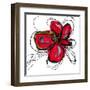 Red Butterfly Flower-Jan Weiss-Framed Art Print