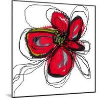 Red Butterfly Flower-Jan Weiss-Mounted Art Print