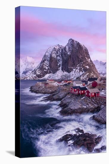 Red Cabins - Vertical-Michael Blanchette Photography-Stretched Canvas