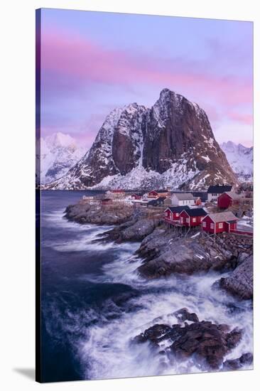 Red Cabins - Vertical-Michael Blanchette Photography-Stretched Canvas