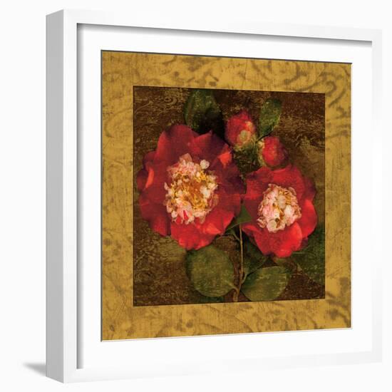 Red Camellias II-John Seba-Framed Art Print