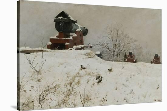 Red cannon, 1880 oil on board-Fritz Thaulow-Stretched Canvas