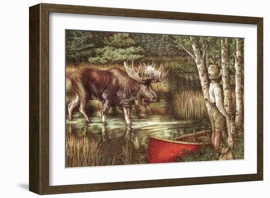 Red Canoe-Anne Yvonne Gilbert-Framed Giclee Print