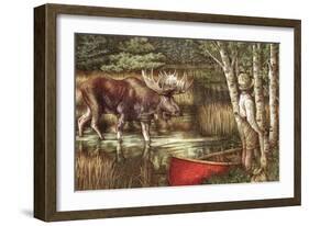 Red Canoe-Anne Yvonne Gilbert-Framed Giclee Print