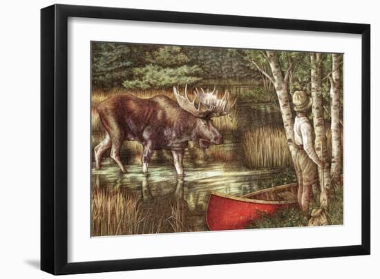 Red Canoe-Anne Yvonne Gilbert-Framed Giclee Print
