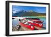 Red Canoes for Hire-Neale Clark-Framed Photographic Print