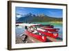 Red Canoes for Hire-Neale Clark-Framed Photographic Print