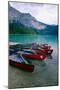 Red Canoes On Emerald Lake, British Columbia-George Oze-Mounted Photographic Print