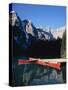 Red Canoes on Moraine Lake-James Randklev-Stretched Canvas