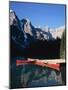 Red Canoes on Moraine Lake-James Randklev-Mounted Photographic Print