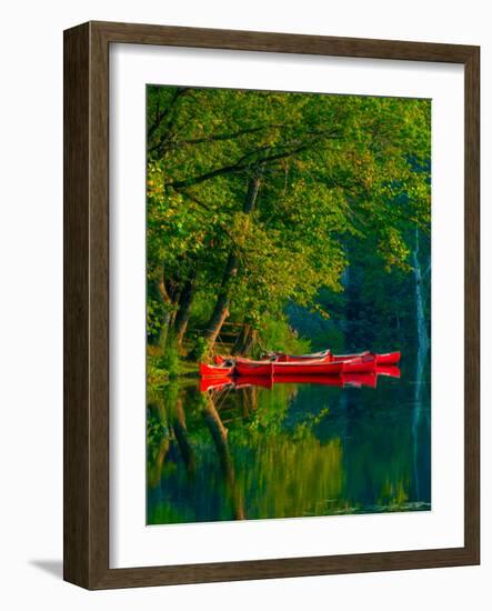 Red Canoes-Steven Maxx-Framed Photographic Print