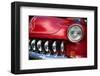 Red Car Grill and Headlight-null-Framed Art Print