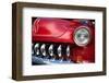 Red Car Grill and Headlight-null-Framed Art Print