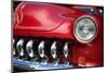 Red Car Grill and Headlight-null-Mounted Art Print