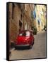 Red Car Parked in Narrow Street, Siena, Tuscany, Italy-Ruth Tomlinson-Framed Stretched Canvas