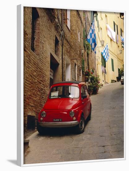 Red Car Parked in Narrow Street, Siena, Tuscany, Italy-Ruth Tomlinson-Framed Photographic Print