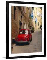 Red Car Parked in Narrow Street, Siena, Tuscany, Italy-Ruth Tomlinson-Framed Photographic Print