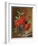 Red Carnations and a Sprig of Berries in a Glass on a Ledge-Gerard Van Spaendonck-Framed Giclee Print