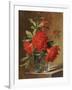 Red Carnations and a Sprig of Berries in a Glass on a Ledge-Gerard Van Spaendonck-Framed Giclee Print