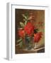 Red Carnations and a Sprig of Berries in a Glass on a Ledge-Gerard Van Spaendonck-Framed Giclee Print