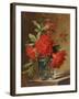 Red Carnations and a Sprig of Berries in a Glass on a Ledge-Gerard Van Spaendonck-Framed Giclee Print