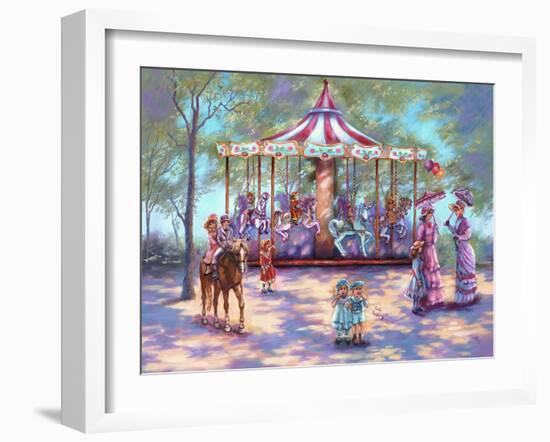 Red Carousel-Judy Mastrangelo-Framed Giclee Print