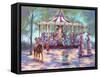 Red Carousel-Judy Mastrangelo-Framed Stretched Canvas