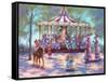 Red Carousel-Judy Mastrangelo-Framed Stretched Canvas