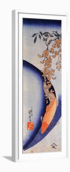 Red Carp under Wisteria-Kuniyoshi Utagawa-Framed Premium Giclee Print